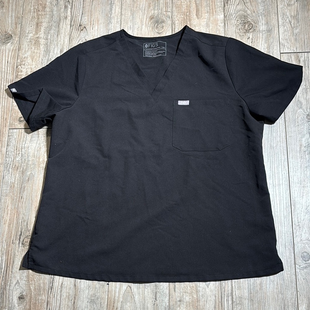 FIGS Black Scrub Top Size XXL